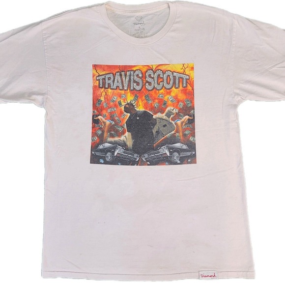 Travis Scott Other - Travis Scott Diamond Supply Co. White Graphic T-Shirt Tee Large AS IS SEE PICS